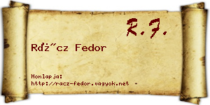 Rácz Fedor névjegykártya